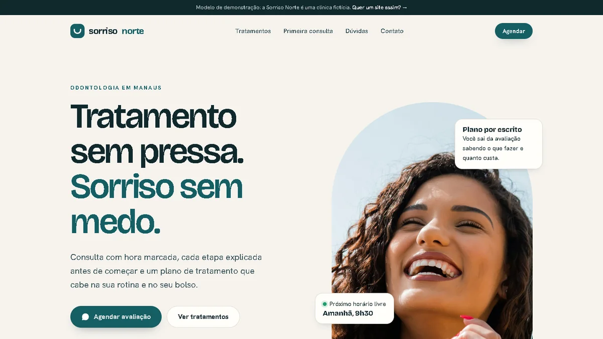 Modelo de site para clínica odontológica